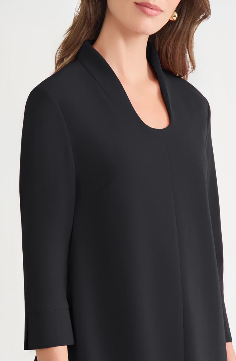 Ming Wang Stretch Deco Crepe Top, Alternate, color, Black
