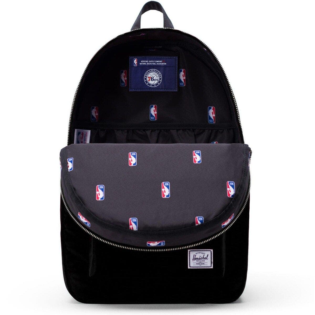 Herschel Supply Co. Black Philadelphia 76ers Satin Settlement Backpack, Alternate, color, 
