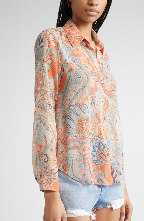 L AGENCE L'AGENCE LAURENT PAISLEY PRINT BUTTON-UP SHIRT 