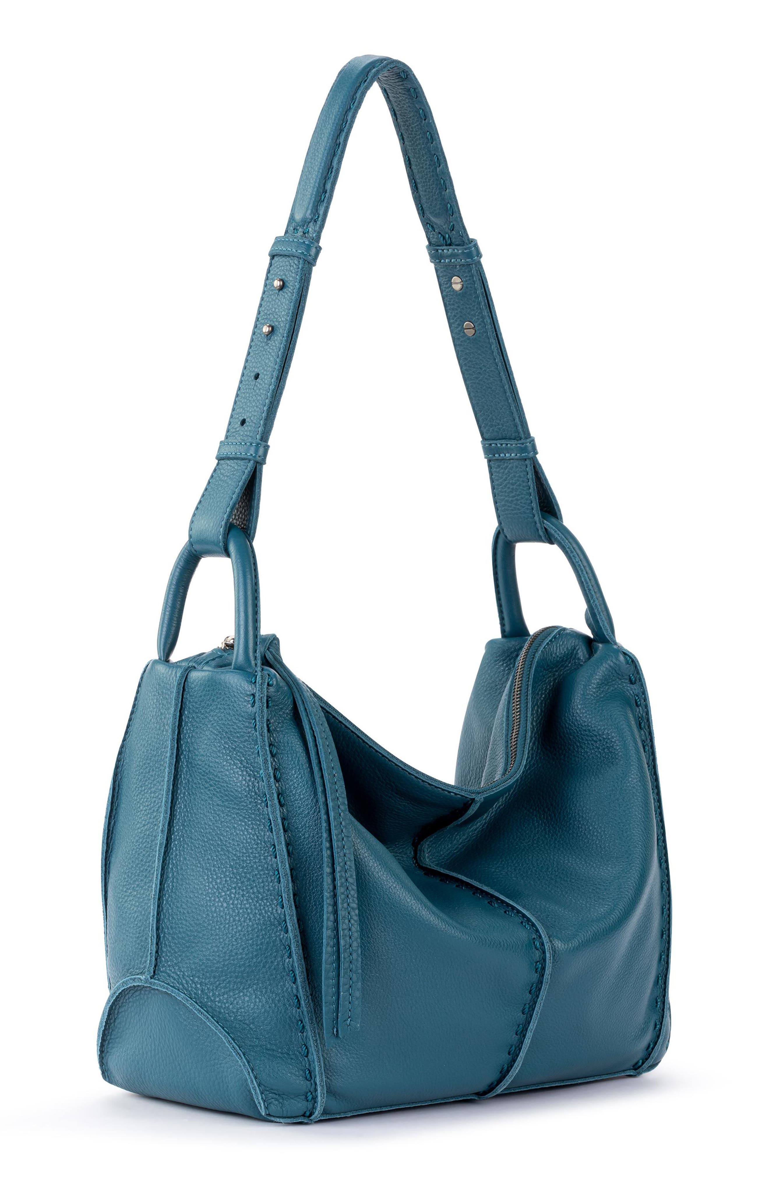 Los Feliz Hobo Leather Bag, Alternate, color, DEEP TEAL
