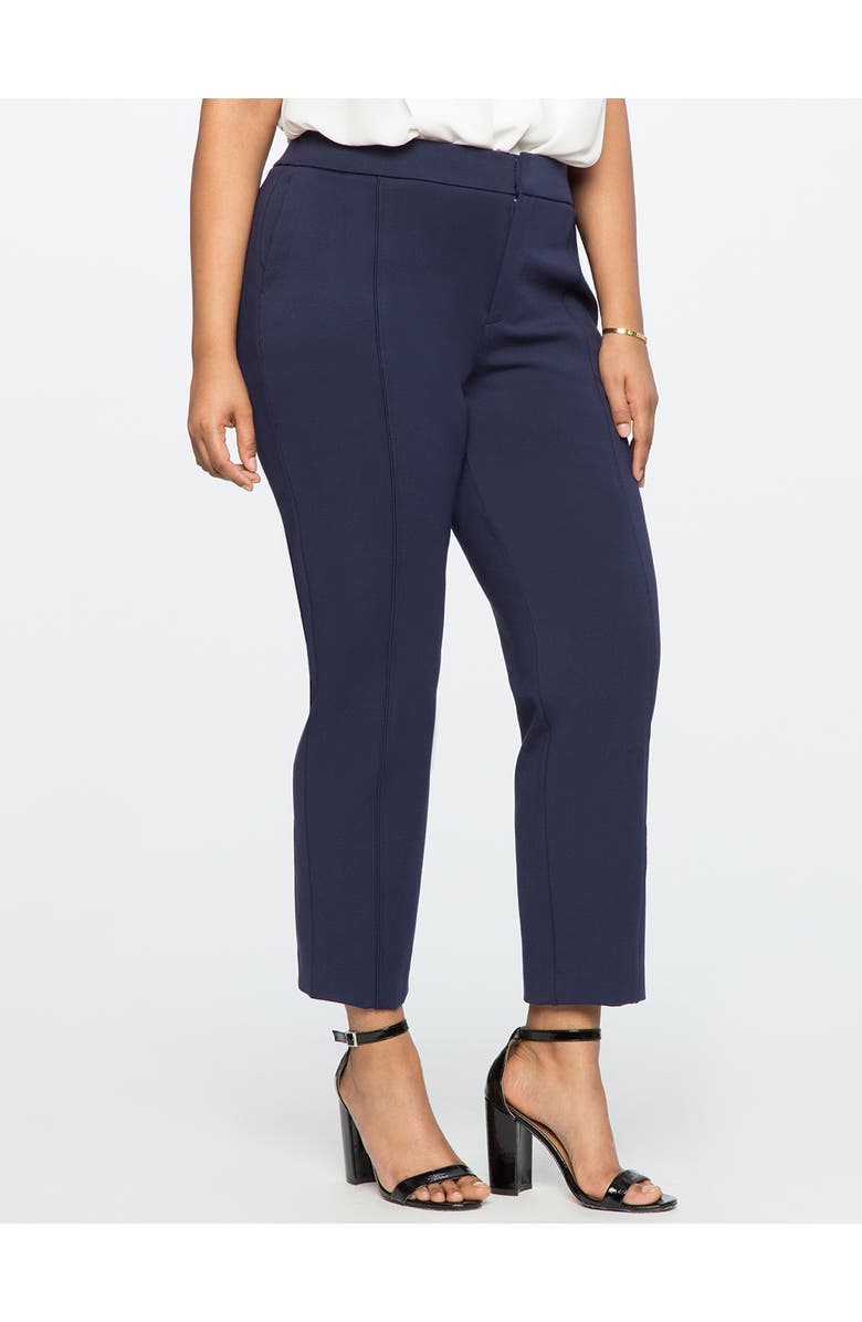 ELOQUII The Ultimate Stretch Slim Leg Pant, Alternate, color, Maritime Blue