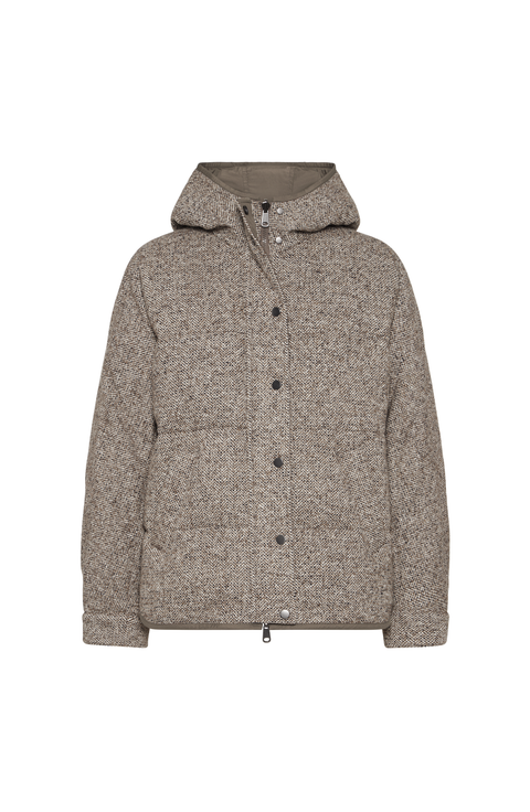 Flecked chevron down jacket