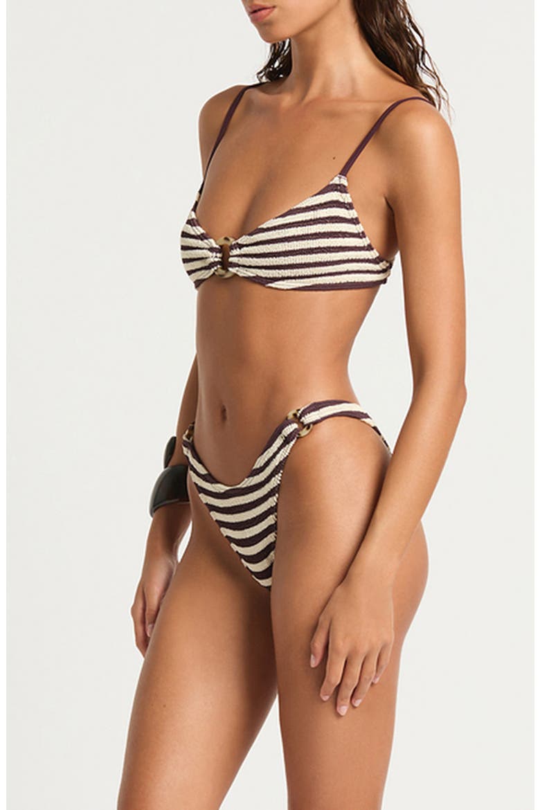 Lissio Stripe Bikini Top, Alternate, color, SABLE DOT STRIPE
