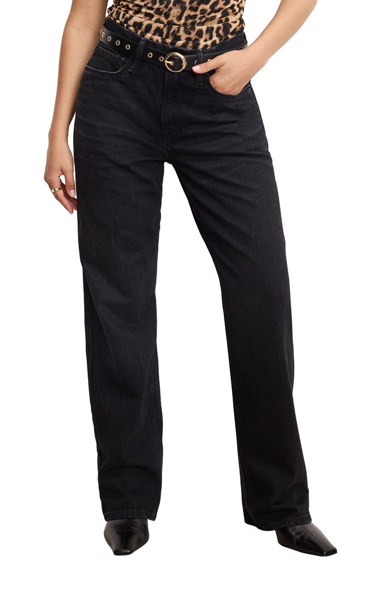 Good American Good Petite '90s Relaxed Jeans, Main, color, Black406