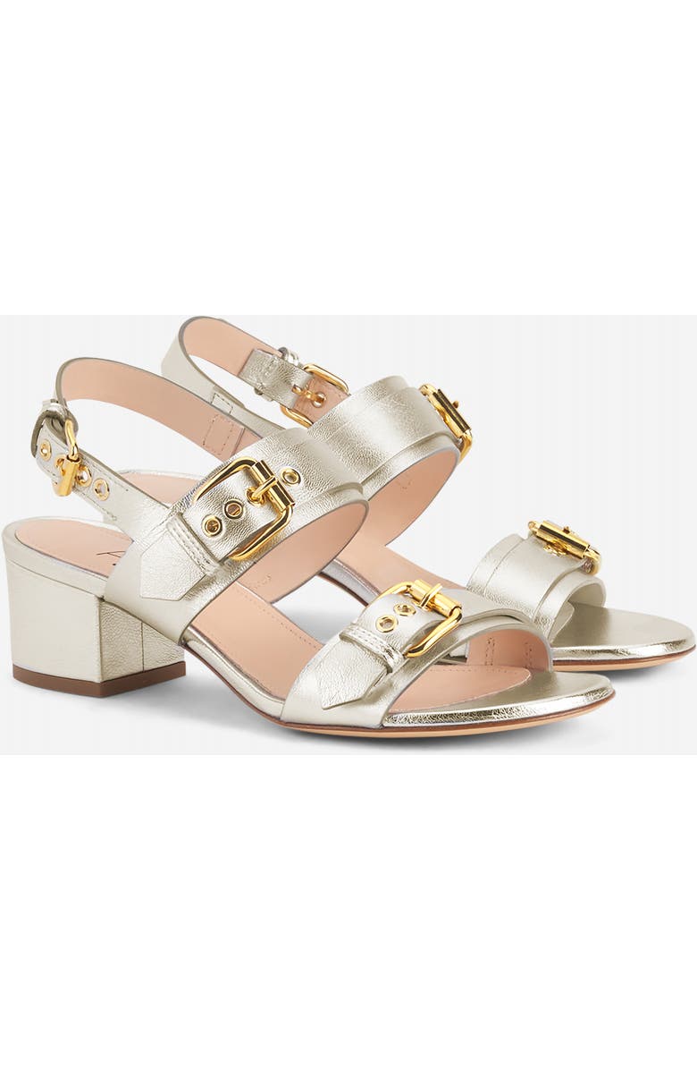 AGL Lala Straps Sandal with Buckles, Alternate, color, Metallic Silver