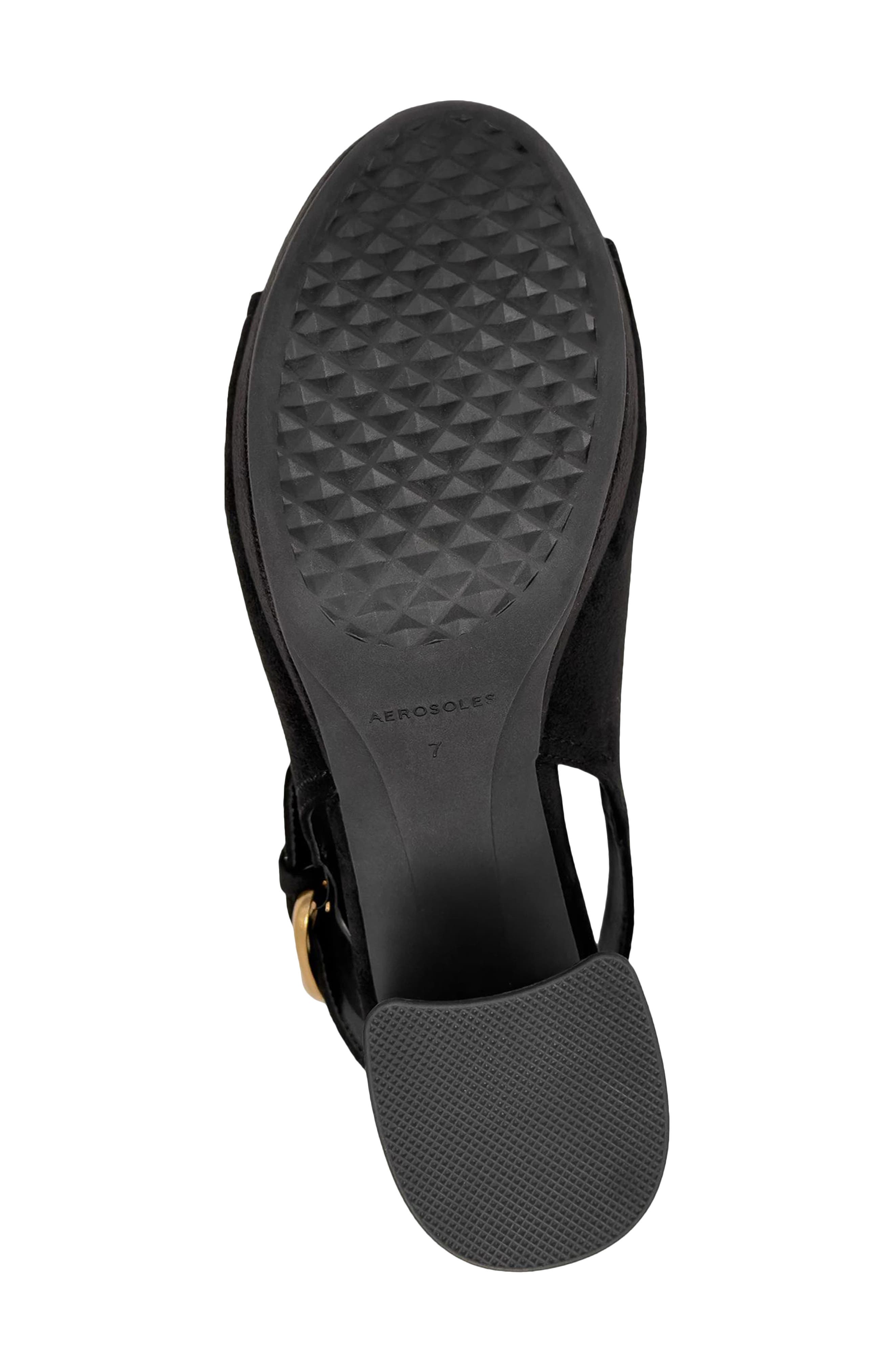 Chancey Faux Suede Platform Slingback Sandal, Alternate, color, BLK BLACK