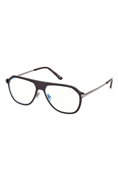Tom Ford 56mm Pilot Blue Light Blocking Optical Glasses