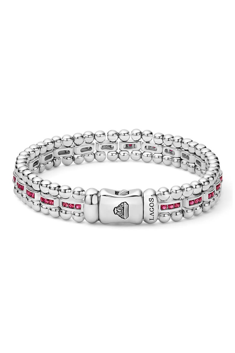 Caviar Spark Link Bracelet, Alternate, color, SILVER