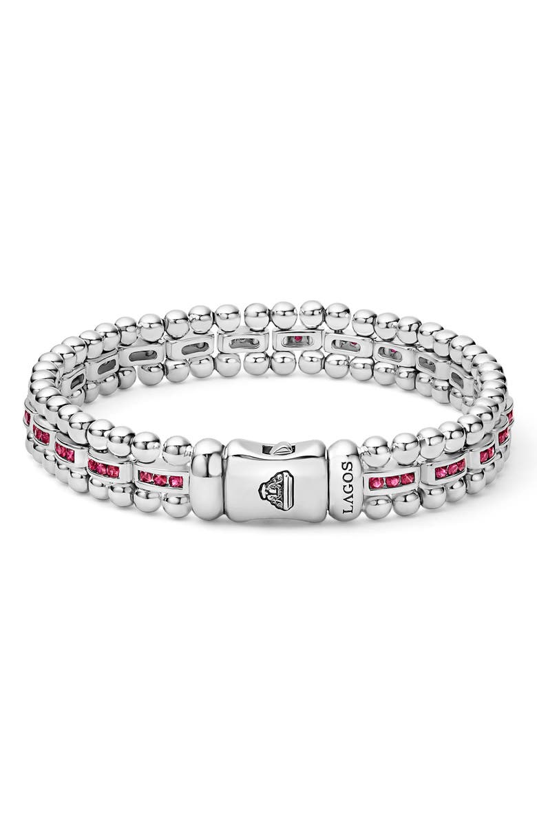 LAGOS Caviar Spark Link Bracelet, Alternate, color, Silver