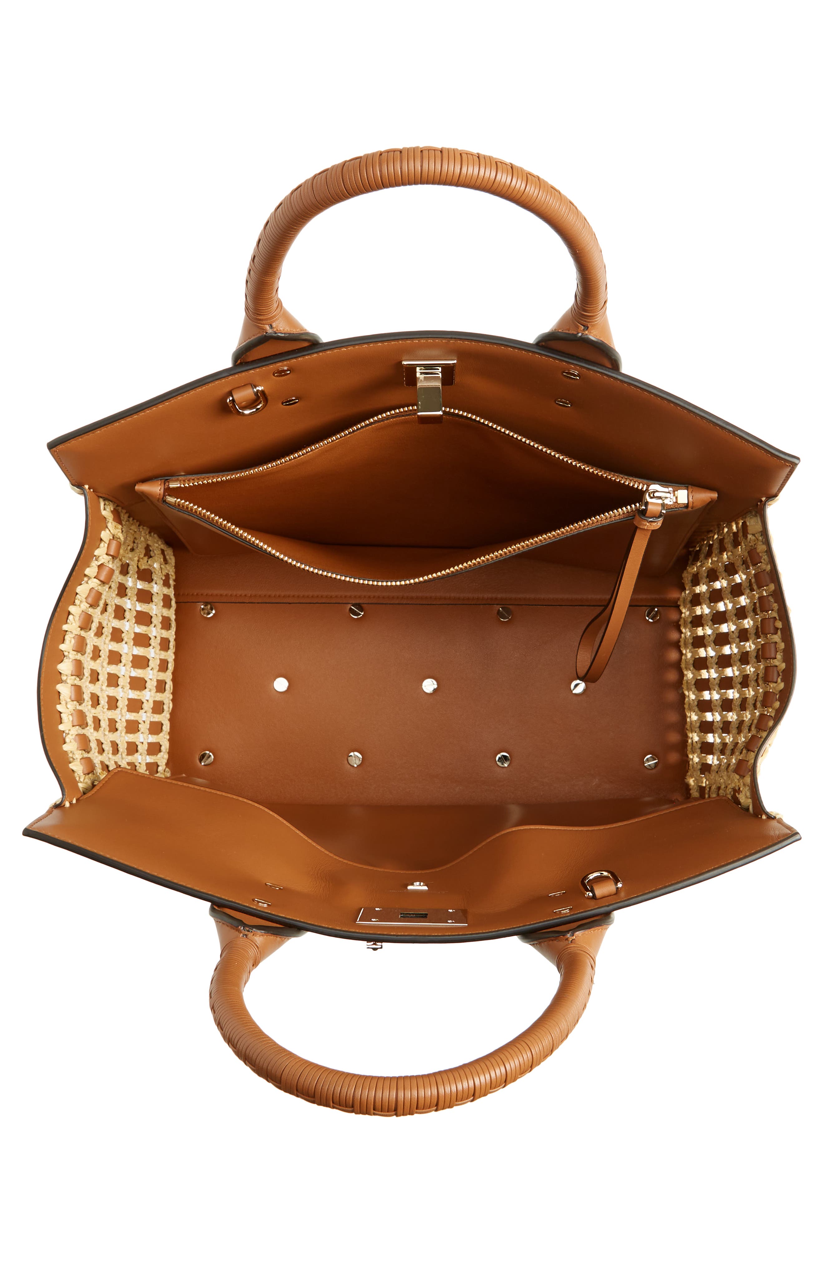 FERRAGAMO The Studio Soft Woven Top Handle Bag, Alternate, color, 