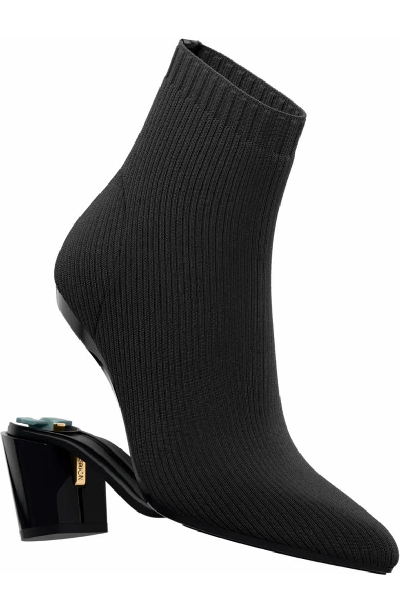 Pashion Footwear The Bootie 3" Block Heel, Alternate, color, Coal Knit