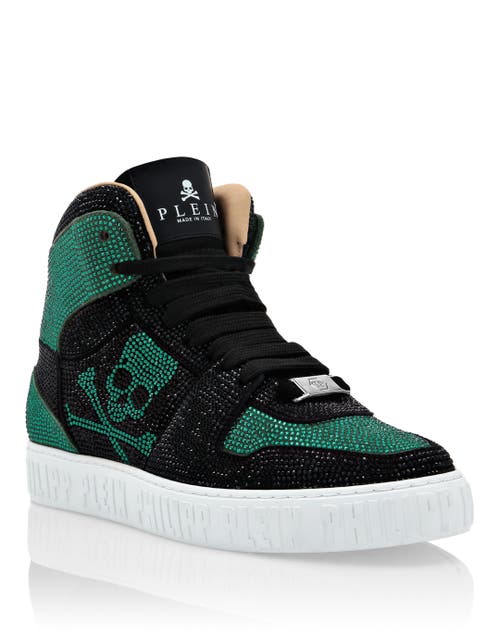 Philipp Plein Hi-top Sneakers Notorious Crystal Skull With Crystals Unisex In Multi