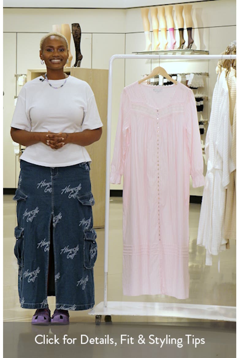 Long Sleeve Cotton Dobby Nightgown video