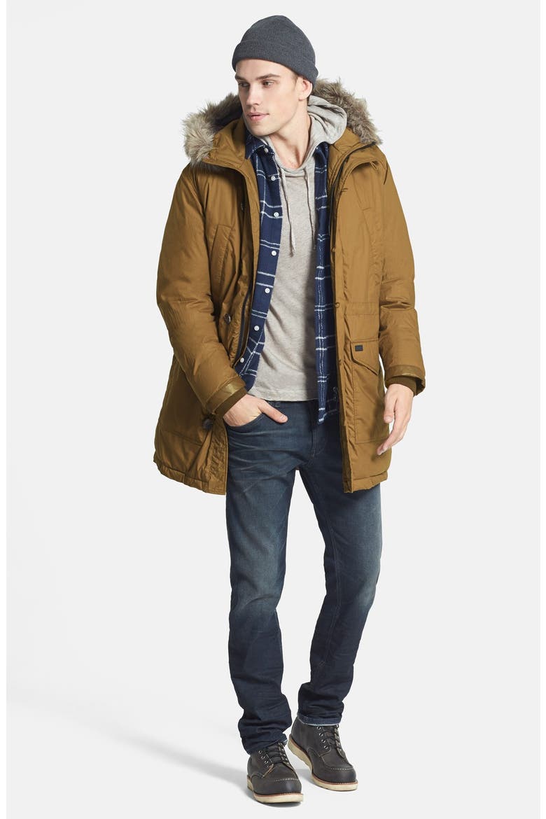 'W-Kirton' Hooded Parka with Faux Fur Trim, Alternate, color, MAPLE