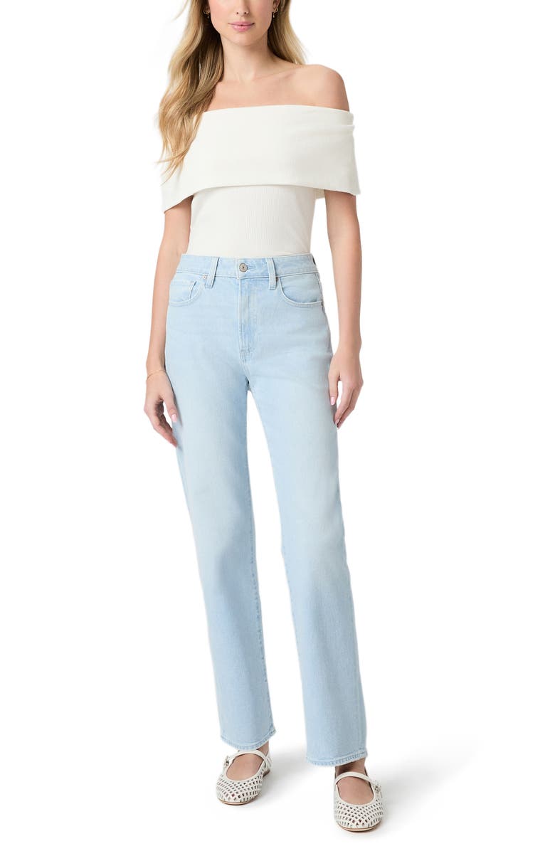 PAIGE Stevie High Waist Straight Leg Jeans, Alternate, color, Fleur De Mer