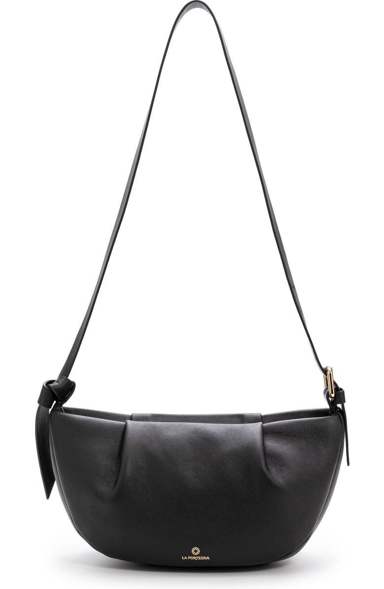 LA PORTEGNA Claudia Adjustable Strap Shoulder Crossbody, Main, color, Black