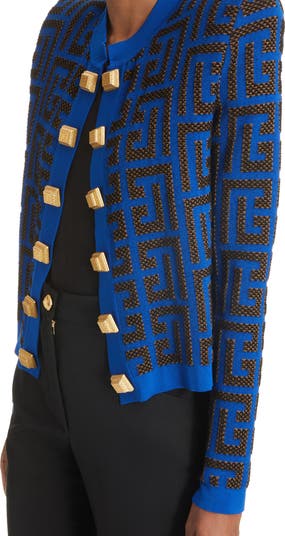 【送料&関税込】Balmain Jacquard Knit Jacket Balmain Diamond Jacquard Six-Button Knit Jacket | Nordstrom
