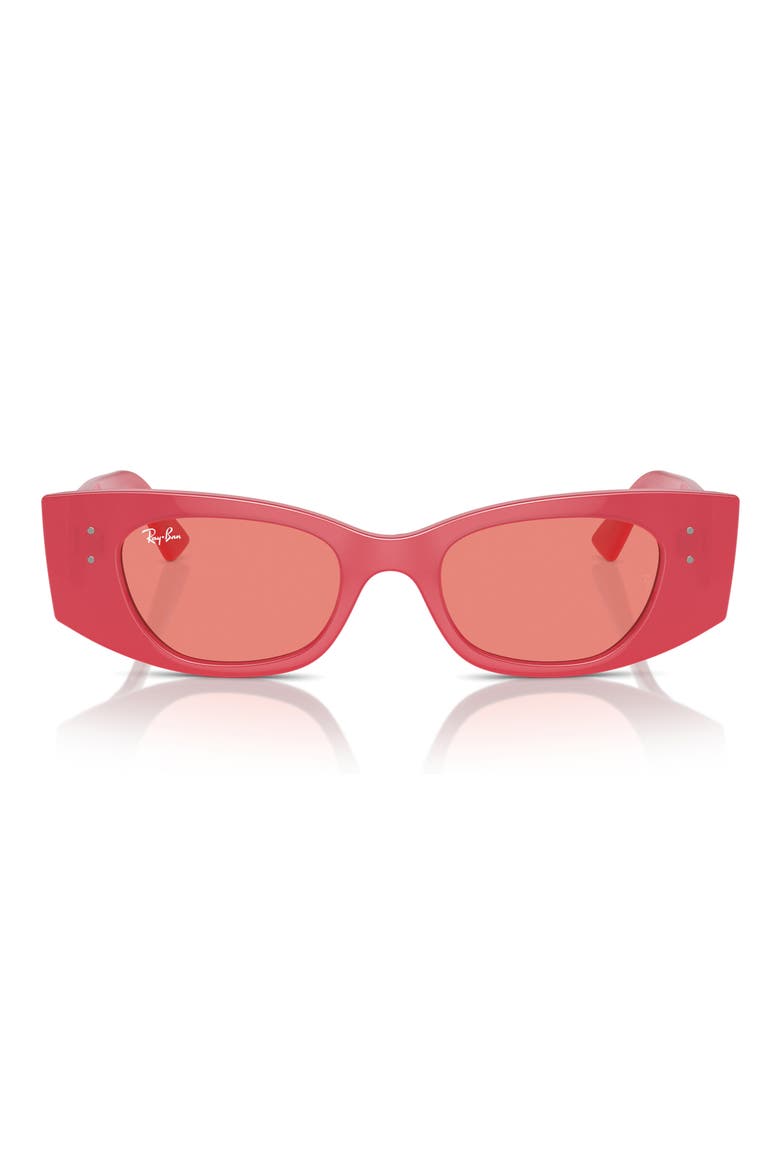 Kat 49mm Small Rectangular Sunglasses, Alternate, color, PINK