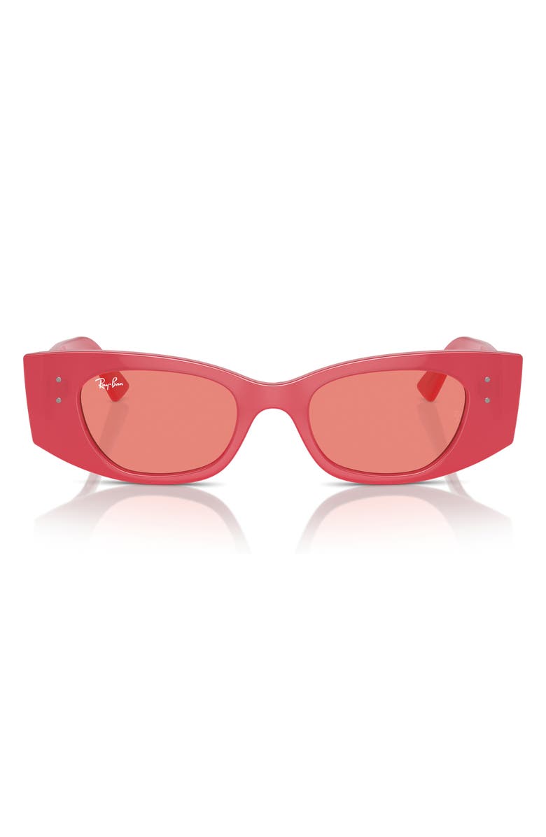 Ray-Ban Kat 49mm Small Rectangular Sunglasses, Alternate, color, Pink