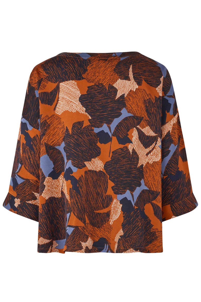 MaBramila 3/4 Sleeve Round Neck Blouse, Alternate, color, Autumnal