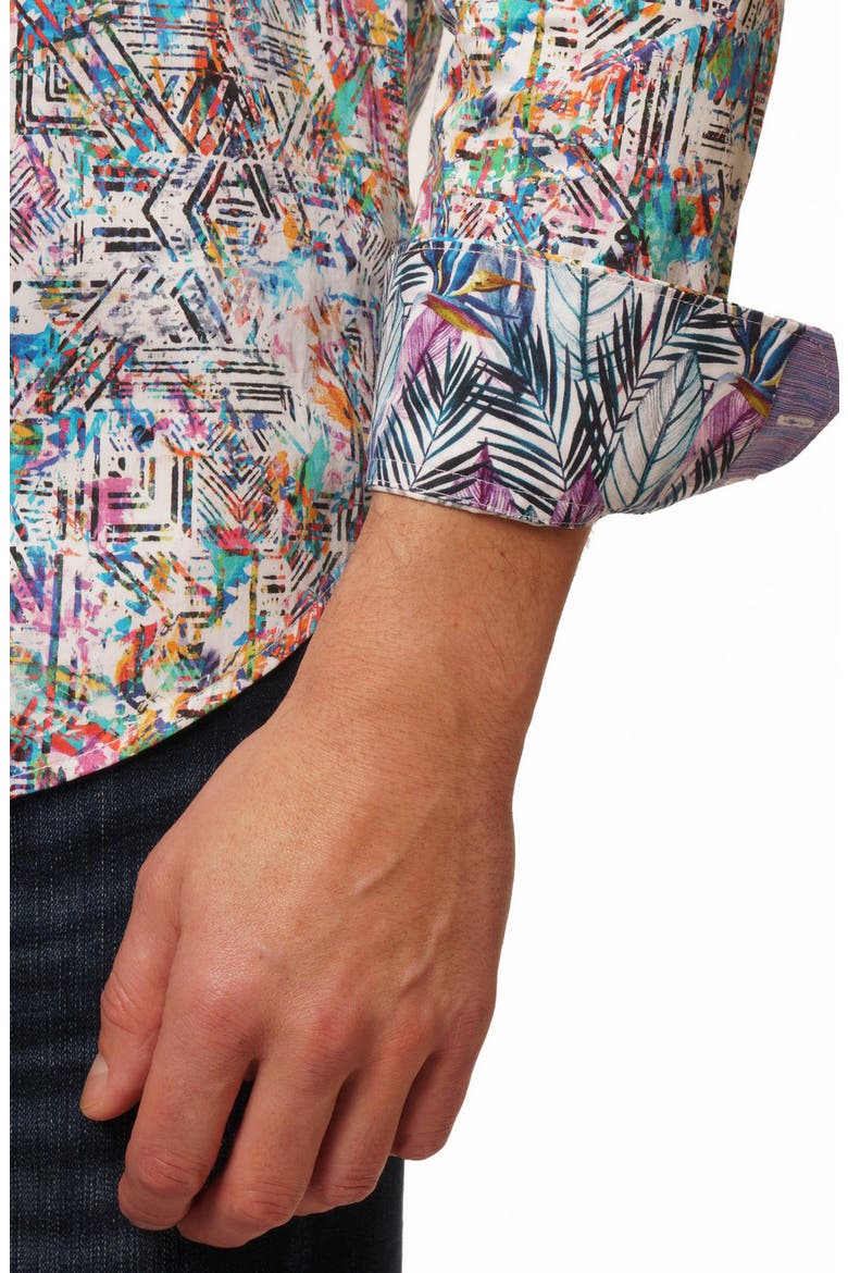 Salton Long Sleeve Cotton Button-Up Shirt, Alternate, color, BLUE MULTI