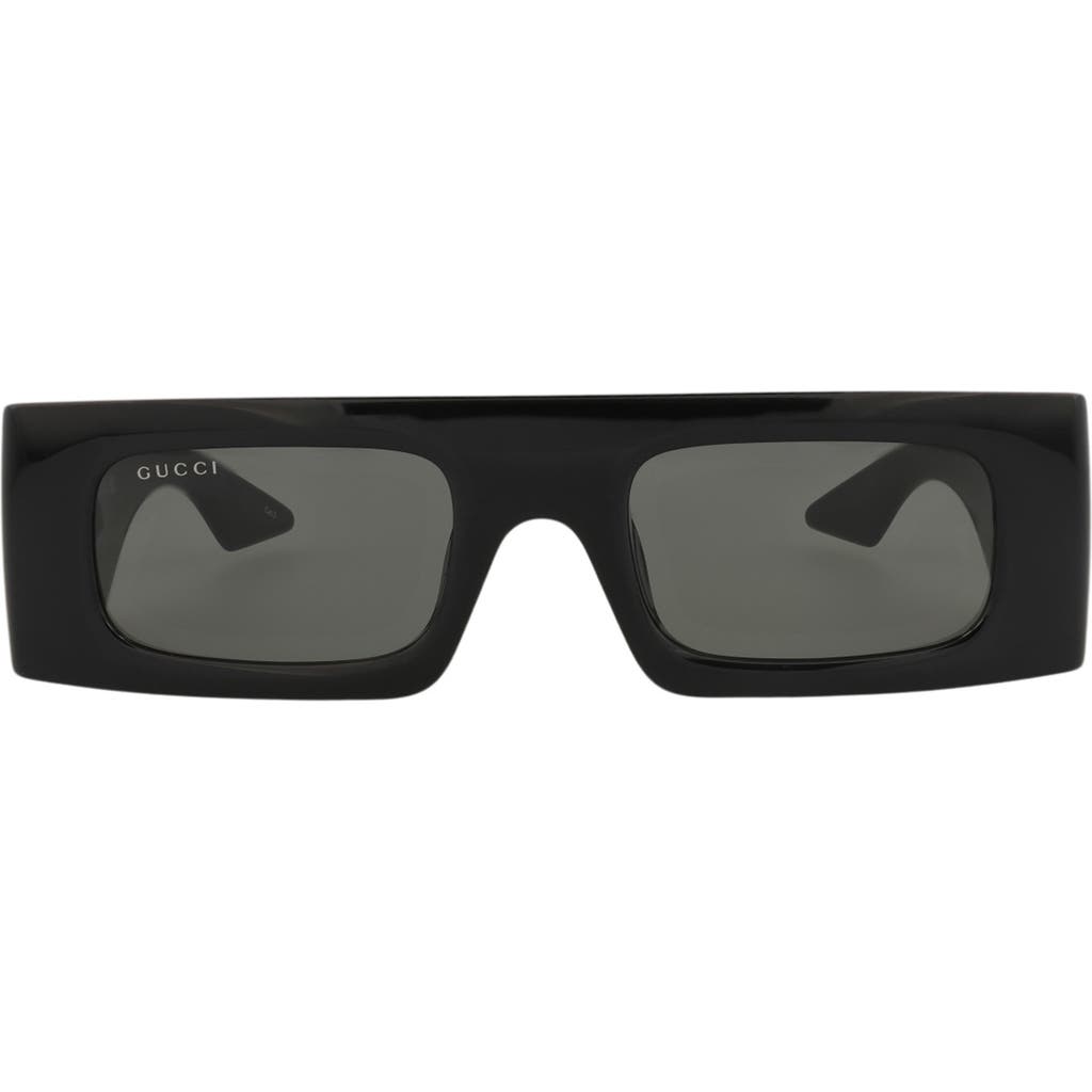 Gucci Interlocking G Rectangle-frame Sunglasses In Black