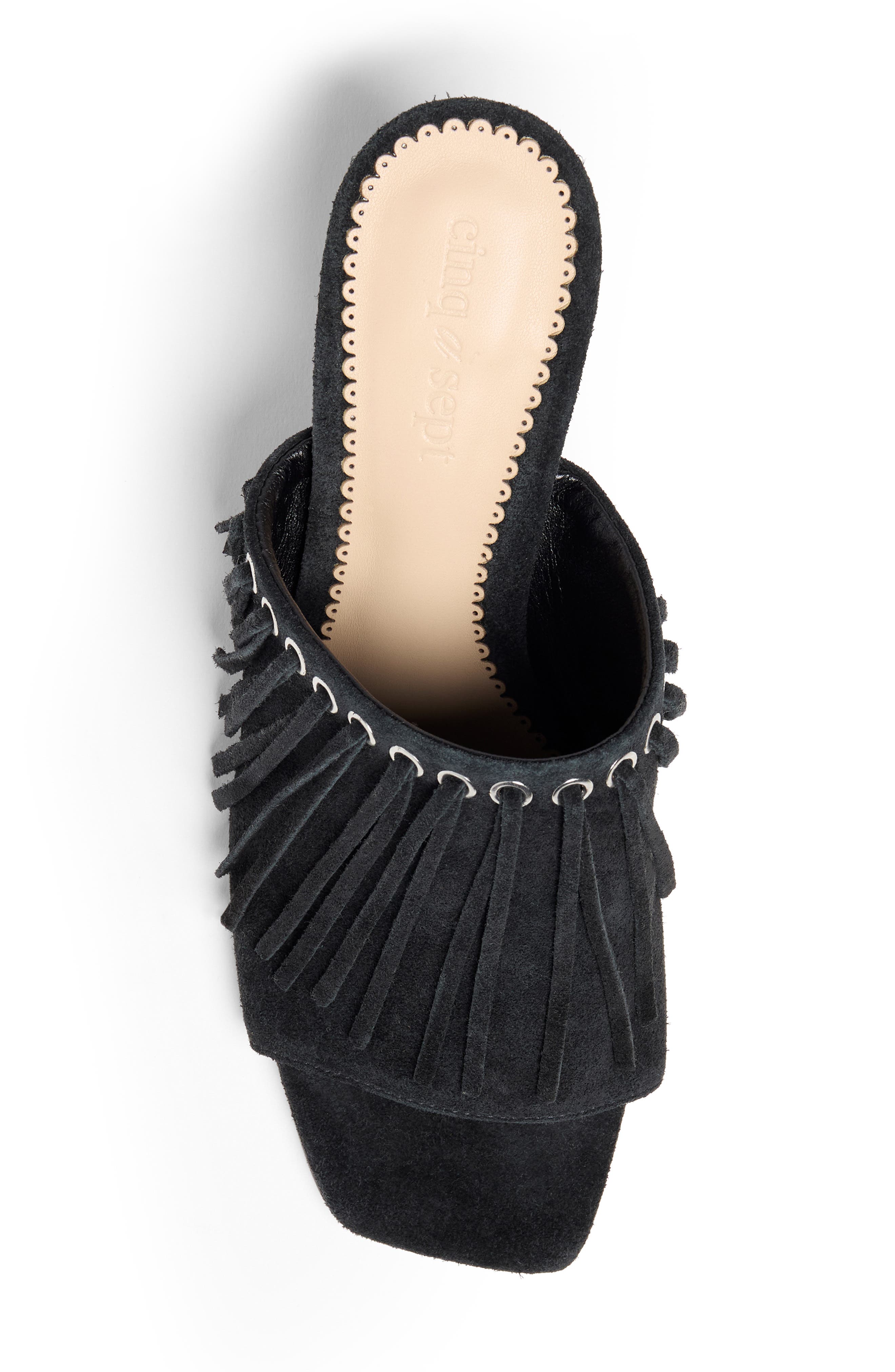 Cinq à Sept Sabrina Fringe Slide Sandal, Alternate, color, 