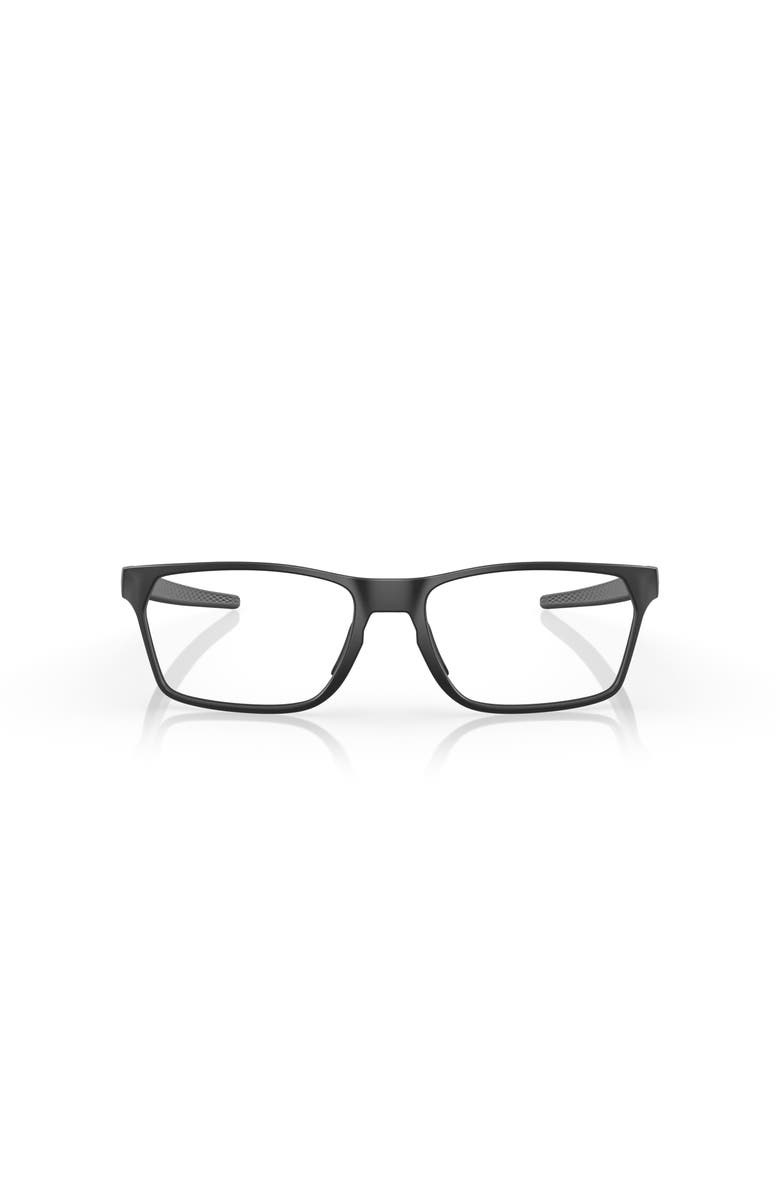 Oakley 57mm Rectangle optical glasses, Alternate, color, Black