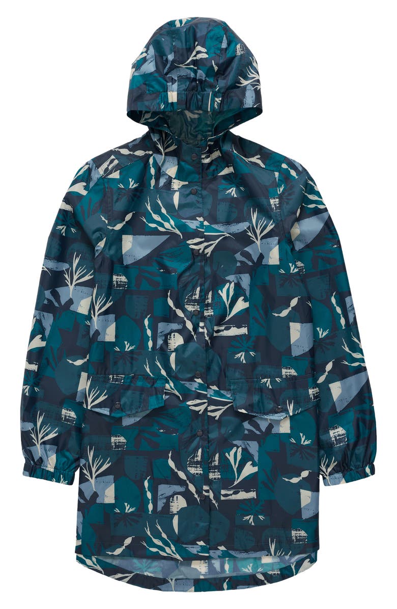 Seasalt Cornwall Pack-It Waterproof Hooded Raincoat, Alternate, color, Marine Forms Lake