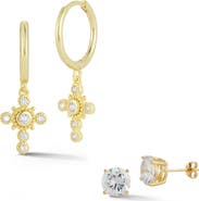 GLAZE JEWELRY Set of 2 14K Gold Plated Silver Earrings