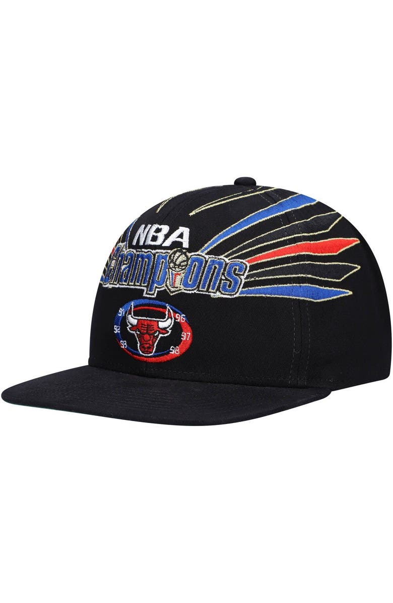 Mitchell & Ness Men's Mitchell & Ness Black Chicago Bulls Hardwood Classics 1998 NBA Champions Snapback Hat, Main, color, 