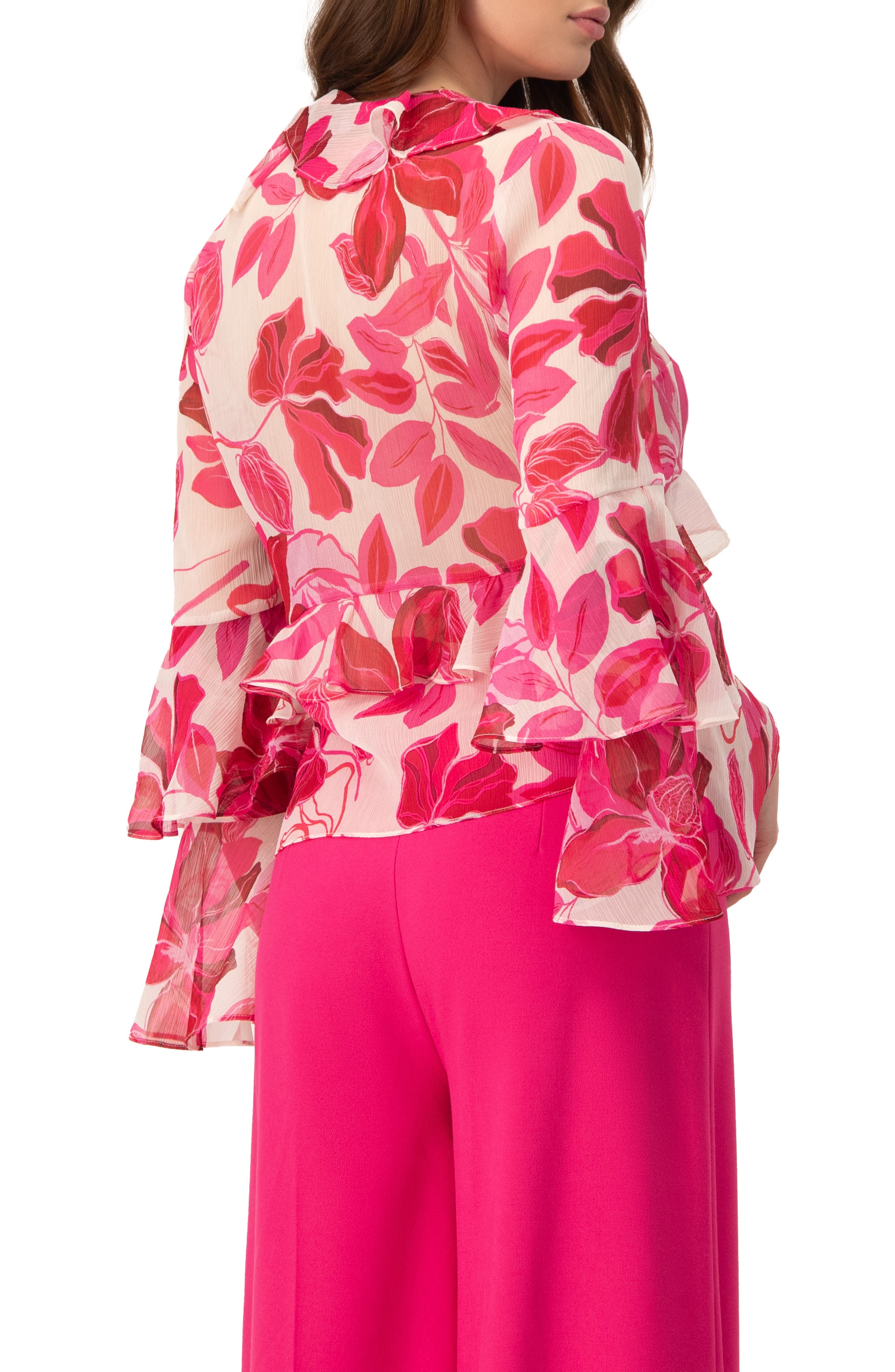 Straight Long Sleeve Blouse with Ruffles - image 2