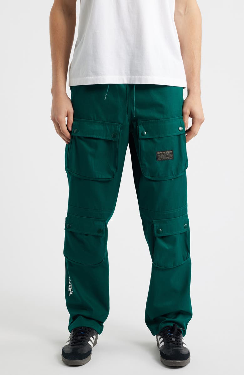 Billionaire Boys Club BB Hemisphere Cotton Twill Cargo Pants, Main, color, Rain Forest
