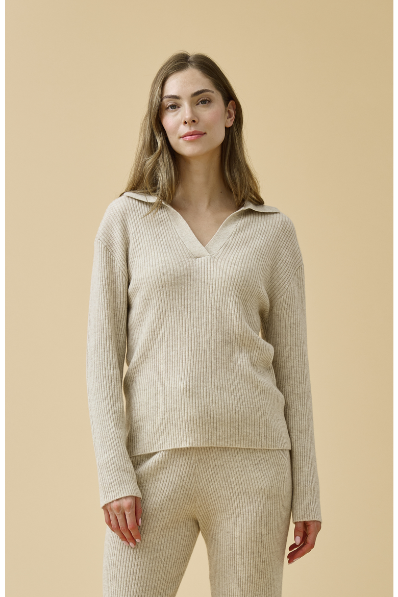 Merino Cashmere Lounge Sweater, Main, color, Champagne