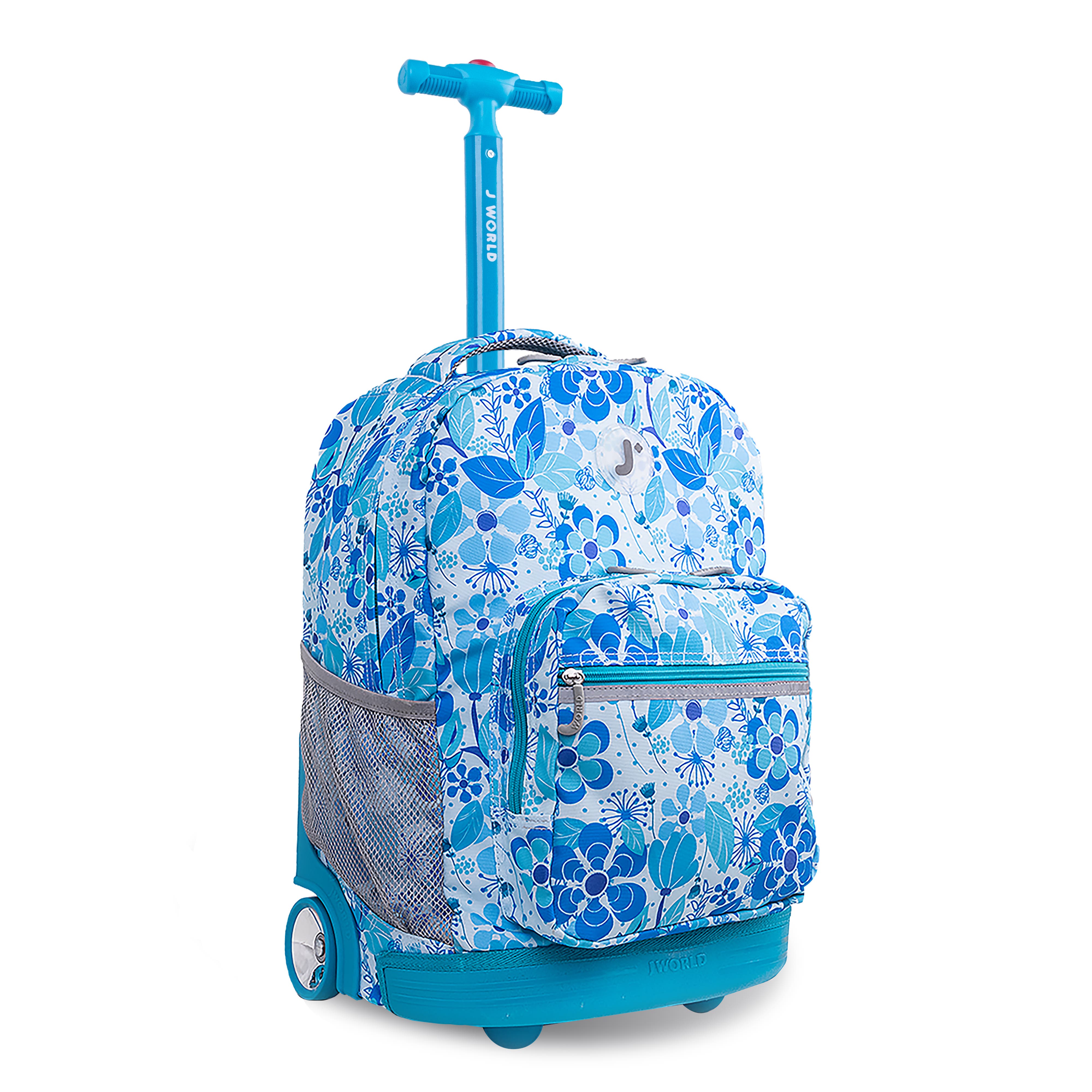 Sunrise 18" Kids Rolling Backpack, Alternate, color, Blue vine