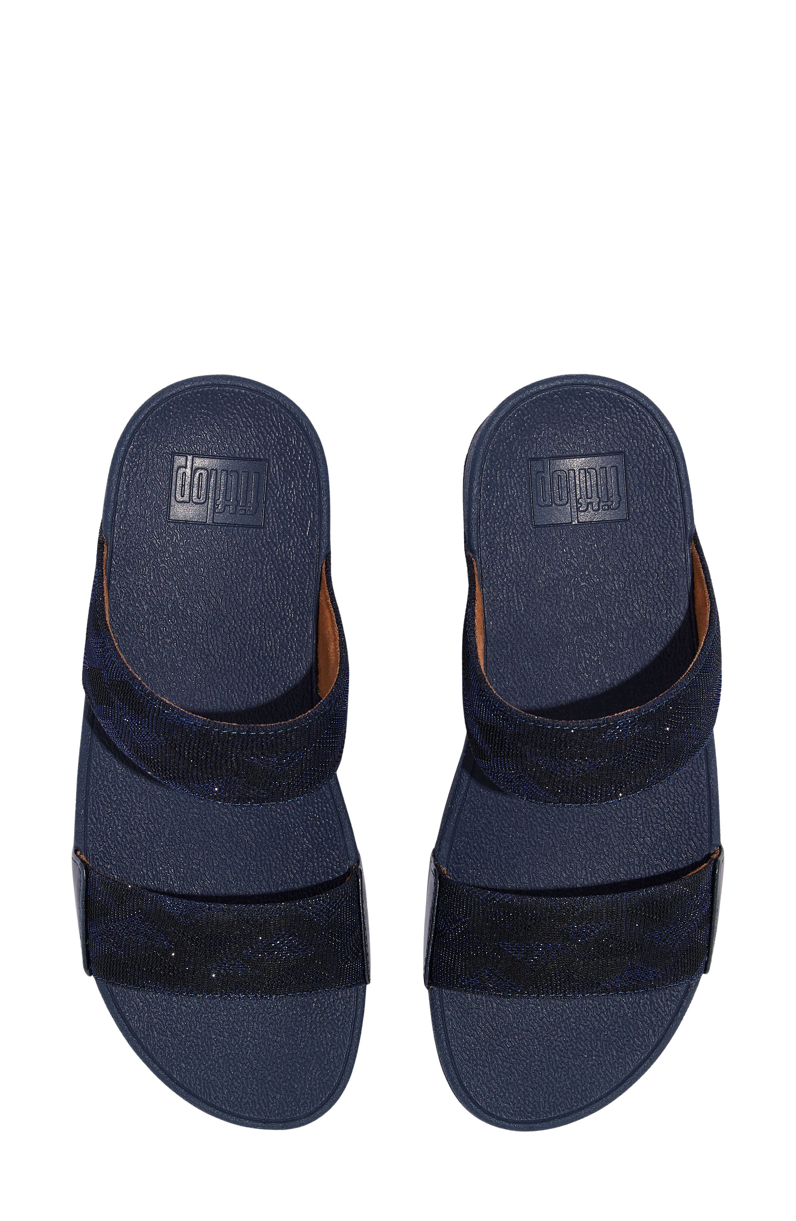 Lulu Glitz Slide Sandal, Alternate, color, MIDNIGHT NAVY