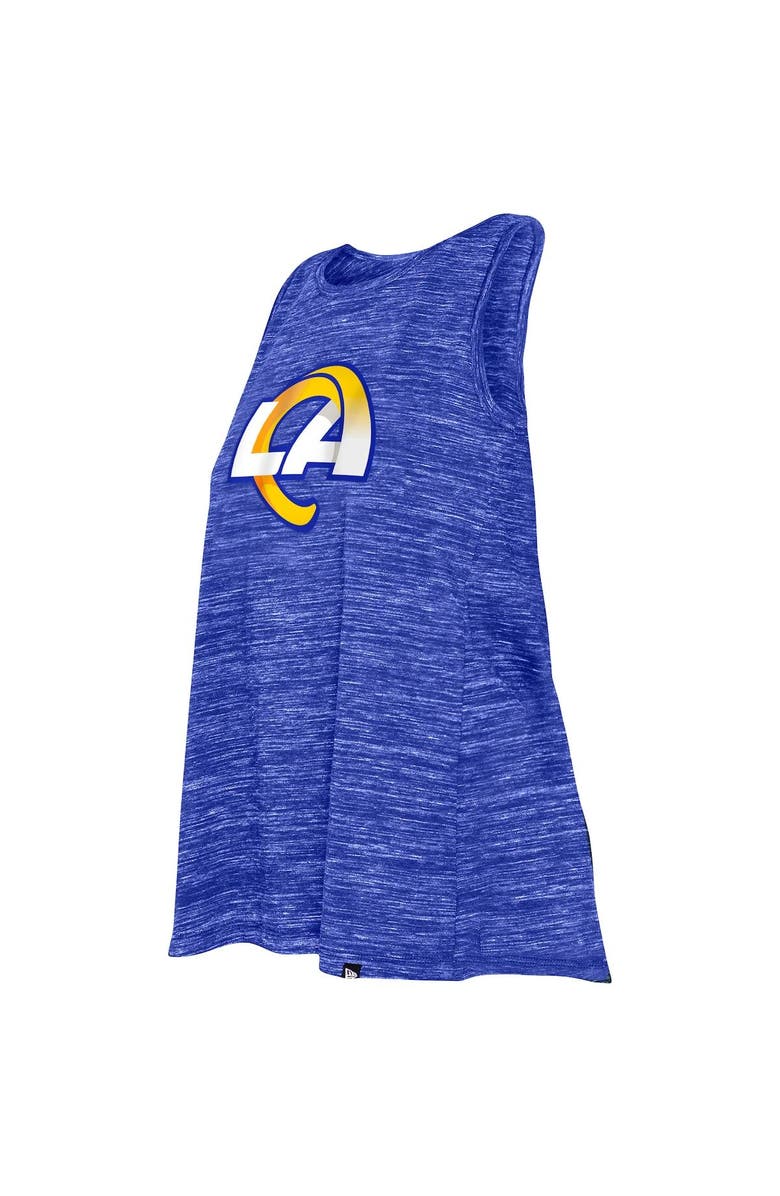 New Era Women's New Era Los Angeles Rams Royal Reverse Space-Dye Back-Knot Tank Top, Alternate, color,