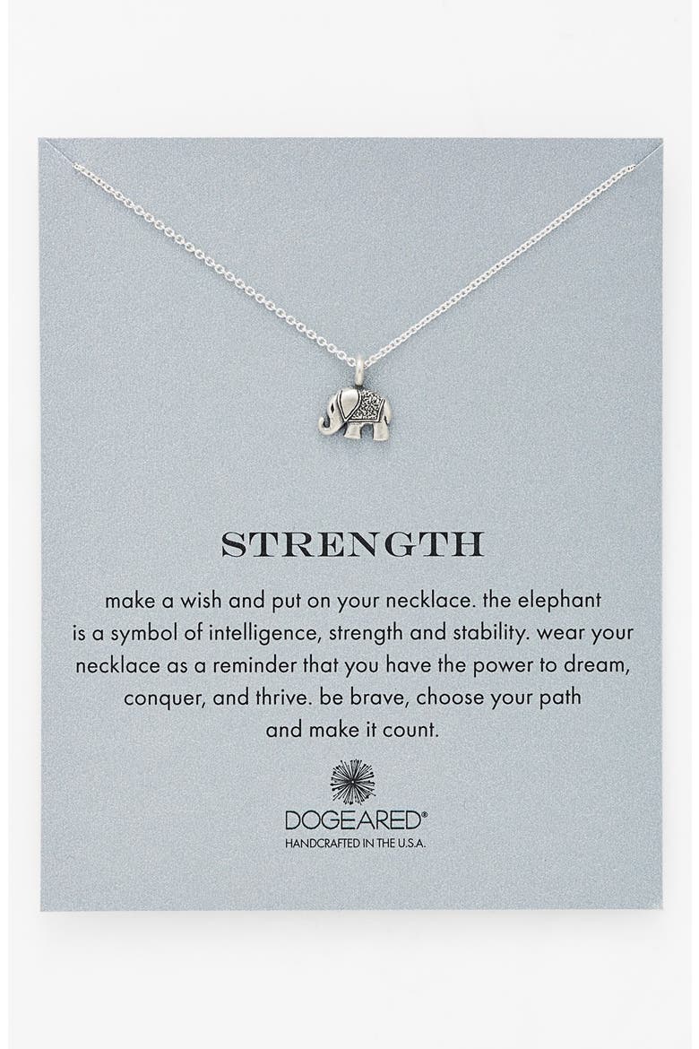 'Reminder - Strength' Pendant Necklace, Main, color, SILVER