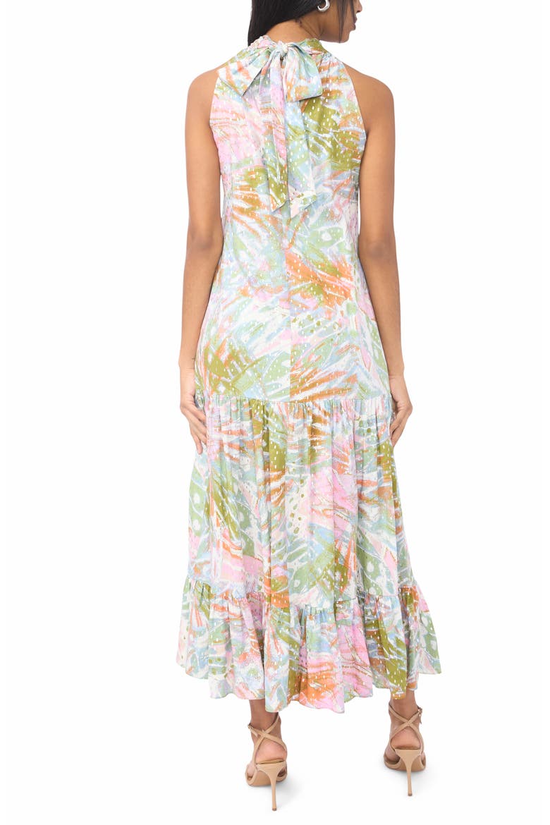 Sleeveless Halter Midi Dress, Alternate, color, GREEN OLIVE