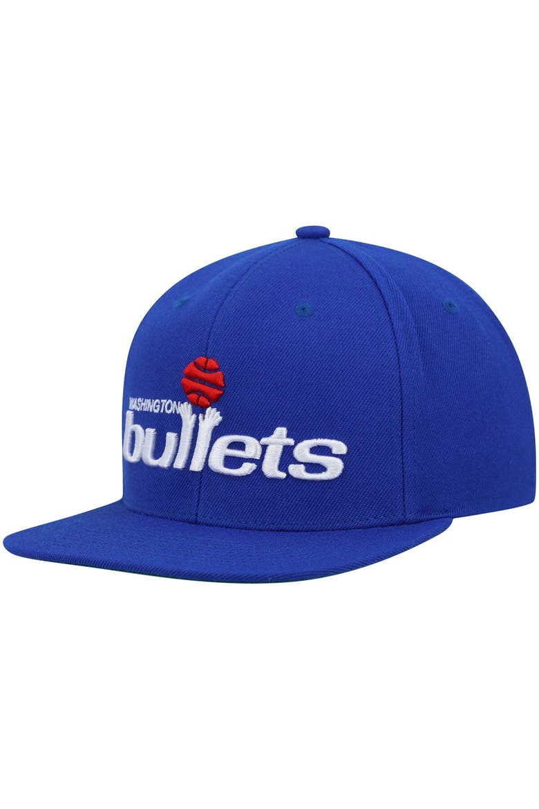 Men's Mitchell & Ness Blue Washington Bullets Hardwood Classics Team Ground 2.0 Snapback Hat, Main, color, Blue