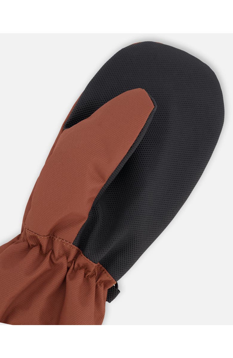 Deux par Deux Boy Mid-Season Mittens in Recycled Polyester, Alternate, color, Brown