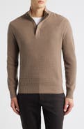Canali Quarter Zip Wool & Cashmere Blend Sweater