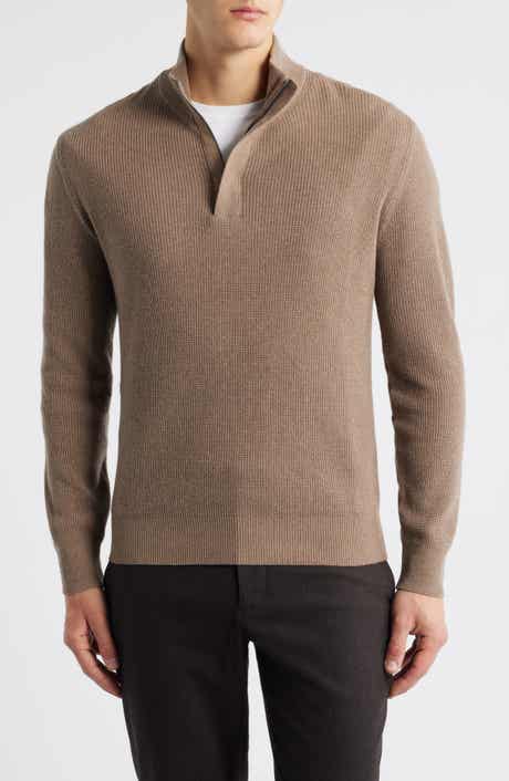 Canali Quarter Zip Wool & Cashmere Blend Sweater