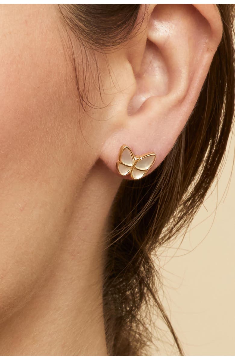 Oradina 14K Yellow Gold Flutter By Studs, Alternate, color, Yellow Gold