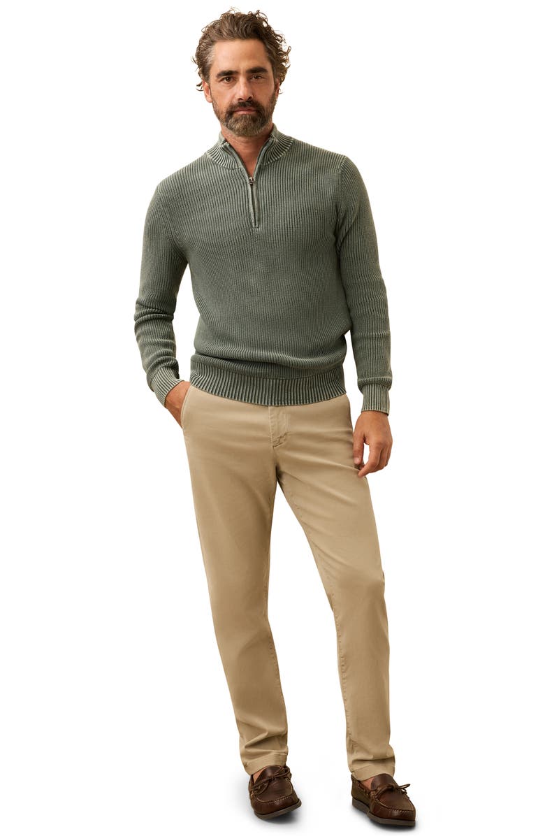 Faherty Sunwashed Quarter-Zip Sweater, Alternate, color, Mountain Olive
