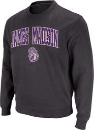 COLOSSEUM Men's Colosseum Charcoal James Madison Dukes Arch & Logo Crew Neck Sweatshirt