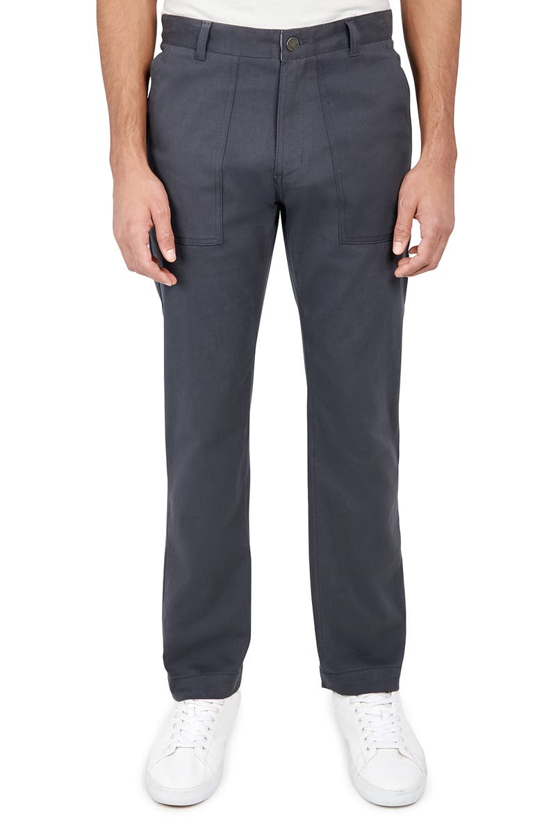 Brooklyn Brigade Slim Fit Solid Cotton Stretch Utility Pants, Main, color, Charcoal