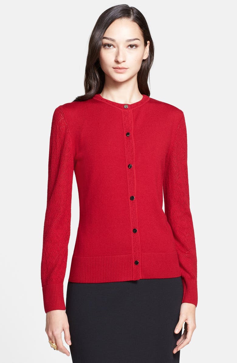 St. John Collection Wool Jersey Cardigan, Alternate, color, 