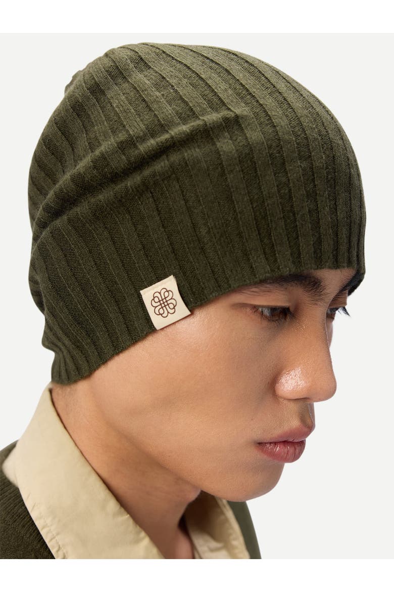 Cashmere Rib Knit Hat, Alternate, color, avocado