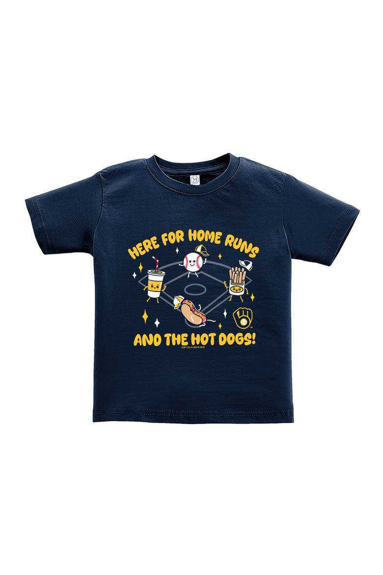Toddler Soft as a Grape  Navy Milwaukee Brewers Snack T-Shirt, Main, color, Navy